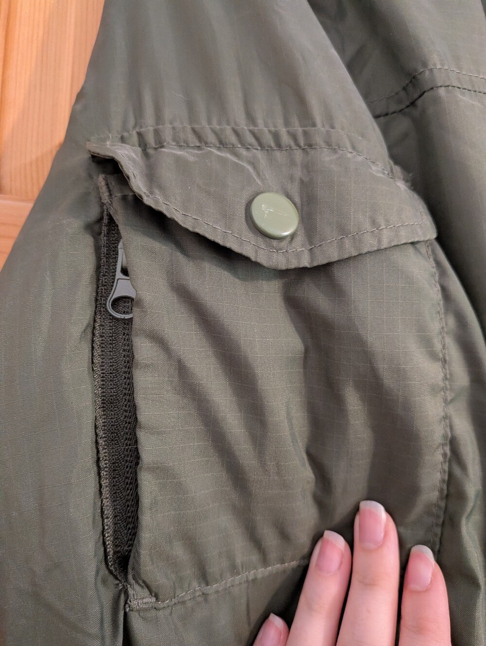 Five Four Olive Bomber Jacket with Utility Sleeve Pocket Size M - Picture 3 of 5